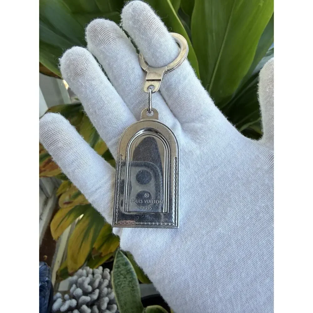Louis Vuitton Porte-Clés Porte-Adresse Metal Luggage Tag Bag Charm Key Holder